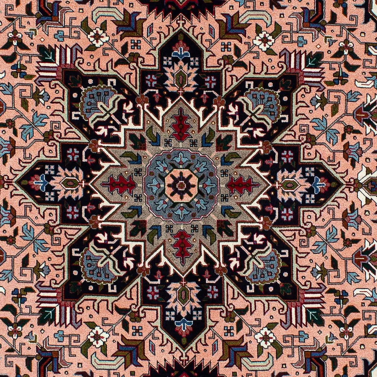 Persisk matta - Tabriz - Premium - 202 x 147 cm - ljusröd