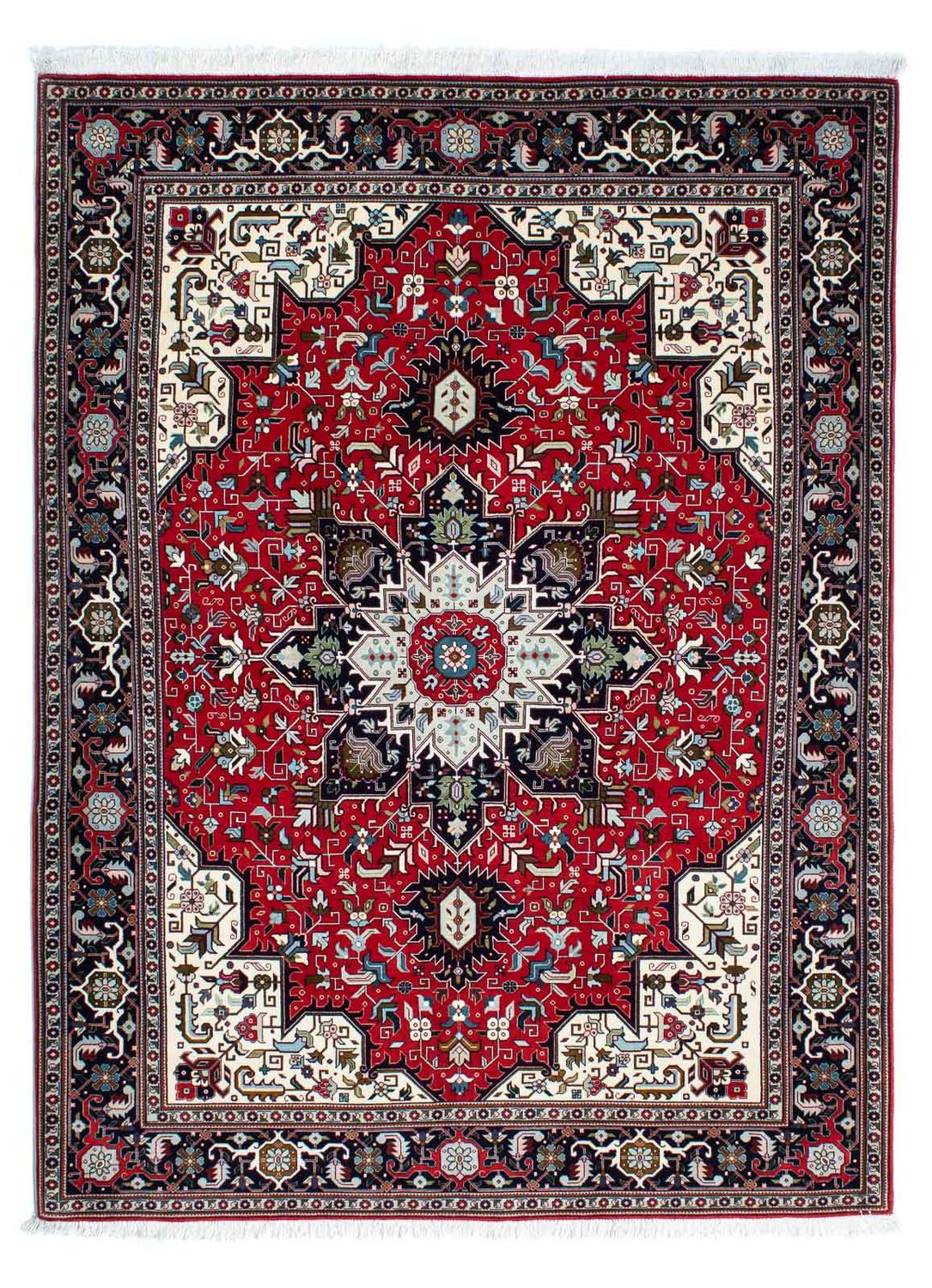 Persisk matta - Tabriz - Royal - 212 x 154 cm - mörkröd