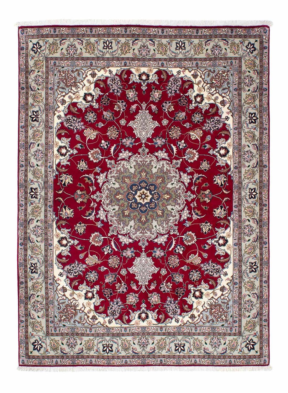 Persisk matta - Tabriz - Royal - 202 x 150 cm - mörkröd