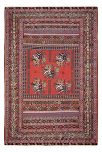 Persisk matta - Nomadic - 294 x 194 cm - mörkröd