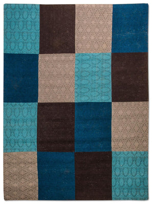 Patchwork-matta - 240 x 170 cm - turkos