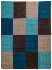 Patchwork-matta - 240 x 170 cm - turkos