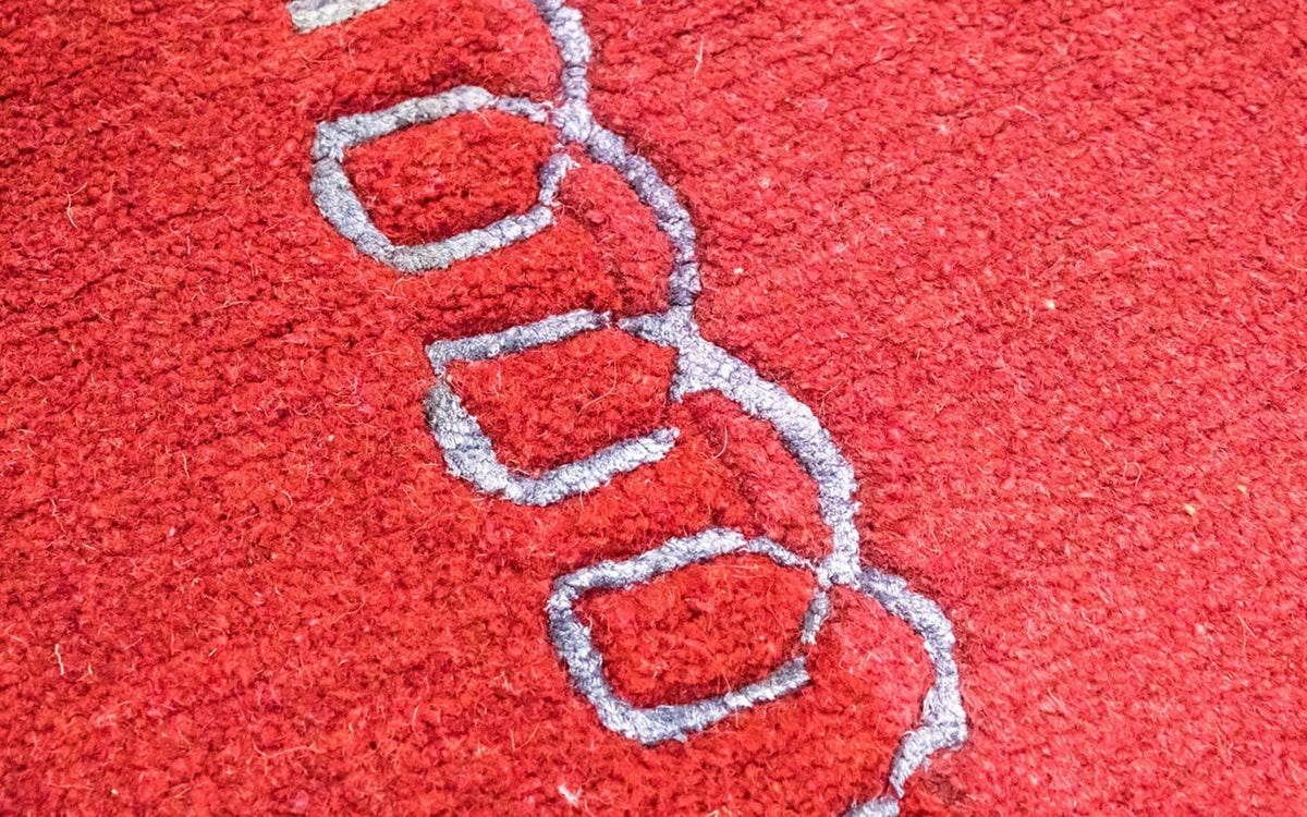 Nepal mattan - 230 x 160 cm - röd