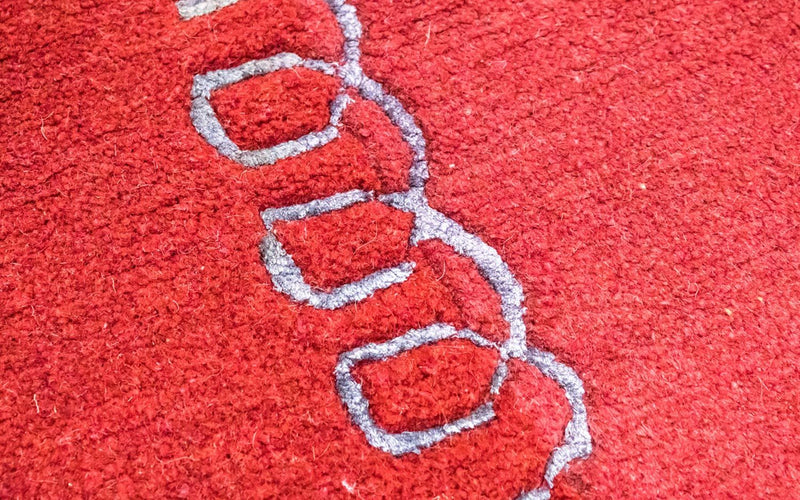 Nepal mattan - 230 x 160 cm - röd