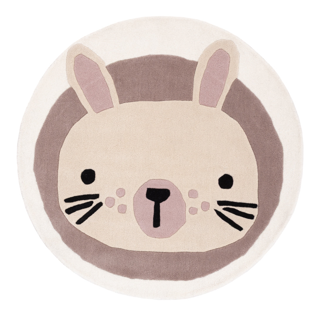 Kinderteppich Hase rund