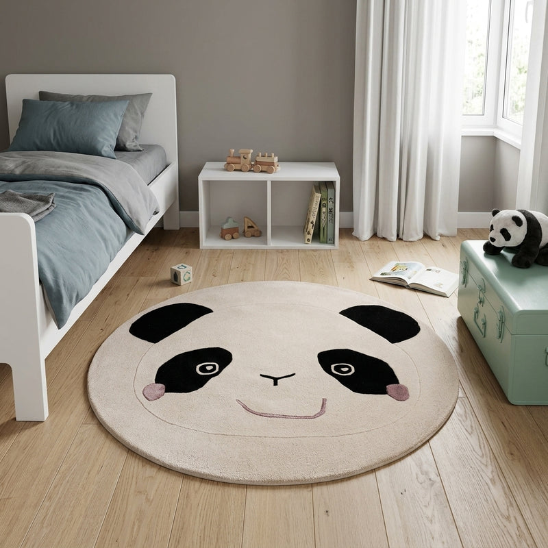 Kinderteppich Panda rund